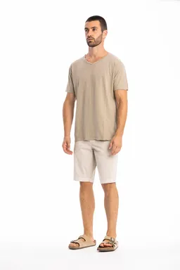 RAVENS VIEW IBIZA RAVENS VIEW IBIZA Herren vegan T-Shirt Azure V-Ausschnitt Stein – Produktbild 1 von 1