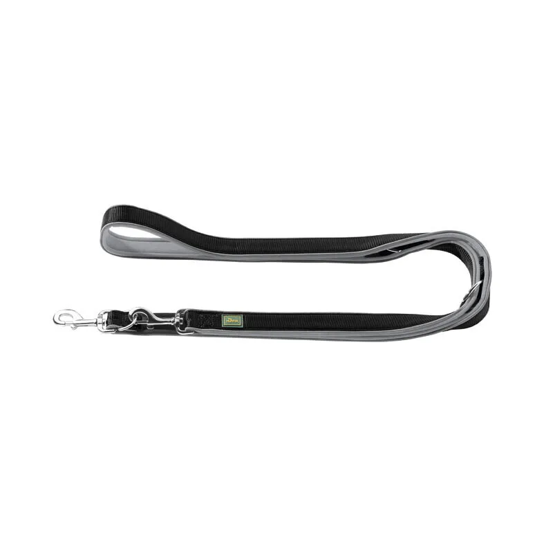 Hunter Hunter Verstellbare Führleine Neopren schwarz/ grau 2 cm, 2 m, Schwarz/ grau, – Produktbild 1 von 2