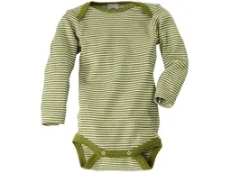 Cosilana Cosilana Baby Body Langarm Wolle Seide grün-geringelt Gr. 62/68 – Produktbild 1 von 1