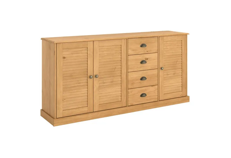 OTTO home Sideboard Turia, mit Lamellentüren, Kommode aus massivem Kiefernholz, FSC®, 4 Schubkasten, Breite 166 cm, Beige, – Produktbild 2 von 5