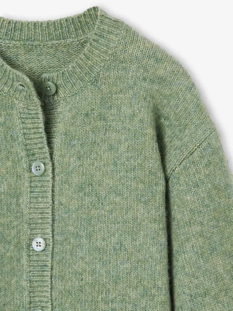Vertbaudet Strickjacke Mädchen, Grün meliert, – Produktbild 3 von 3