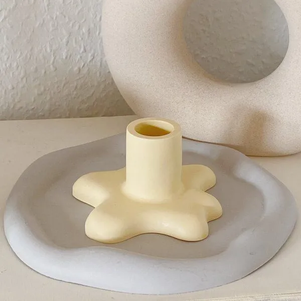 Just a decent day Just a decent day Handgemachter Kerzenständer, Cream, – Produktbild 3 von 4