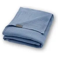 Hutch&Putch Hutch&Putch Musselin Sommerdecke für warme Nächte - Abmaße 135x220 cm - aus 100% Bio-Baumwolle - Handmade in Germany, Dusty blue, – Produktbild 1 von 1