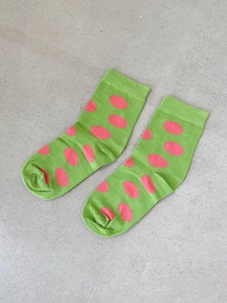 Jutelaune Jutelaune Polka Socks - GRS und OEKO-TEX Zertifizierungen, Grün & pink, – Produktbild 1 von 3