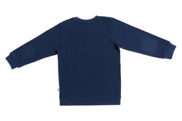 Leela Cotton Leela Cotton Baby und Kinder Piqué Sweatshirt reine Bio-Baumwolle, Indigo (blau), – Produktbild 3 von 3