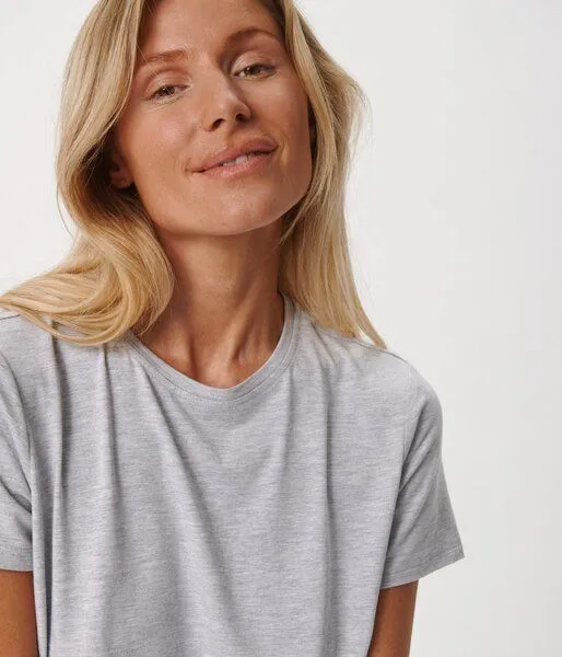 Copenhagen Bamboo Hellgraues Kurzarm-T-Shirt aus Bambus – Produktbild 2 von 4
