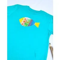 MelaDi Meladi Kinder Shirt aus Biobaumwolle - Fisch auf Türkis – Produktbild 1 von 1