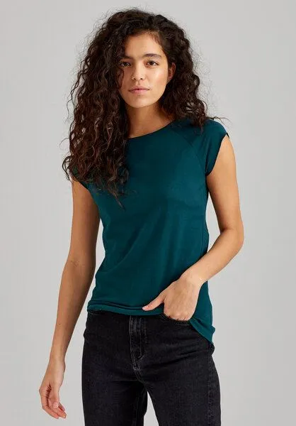 THOKKTHOKK ThokkThokk TT01 Cap Sleeve T-Shirt Damen (GOTS, vegan, Bio-Baumwolle), Deep teal (petrol), – Produktbild 1 von 5