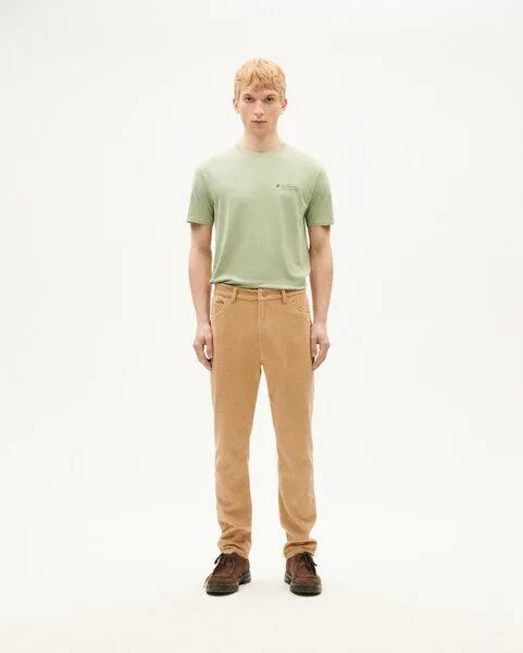 thinking mu thinking mu Herren Hose - Corduroy Five Pockets Pants - aus Bio-Baumwolle, Cloud cream (beige), – Produktbild 1 von 3