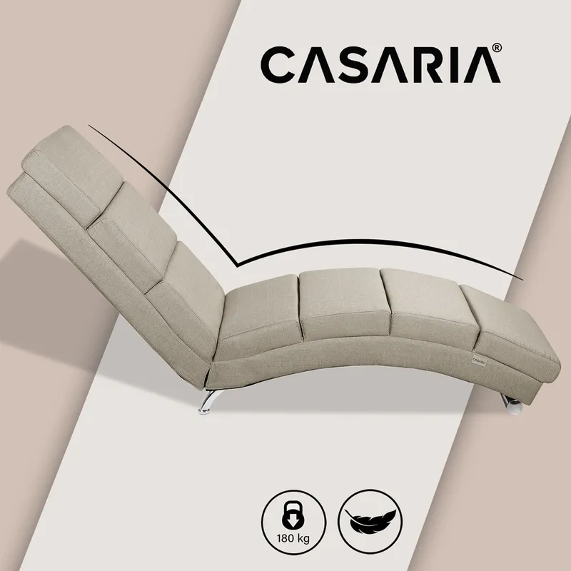 Casaria® Relaxliege London Sand Webstoff, Sand, – Produktbild 2 von 2
