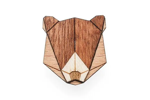 BeWooden BeWooden Brosche aus Holz Bear Brooch – Produktbild 1 von 4