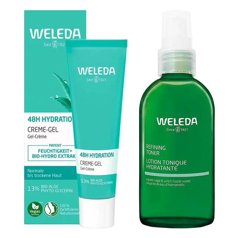 Weleda 48h Hydration Creme-gel & Refining Hydra Toner – Produktbild 1 von 1