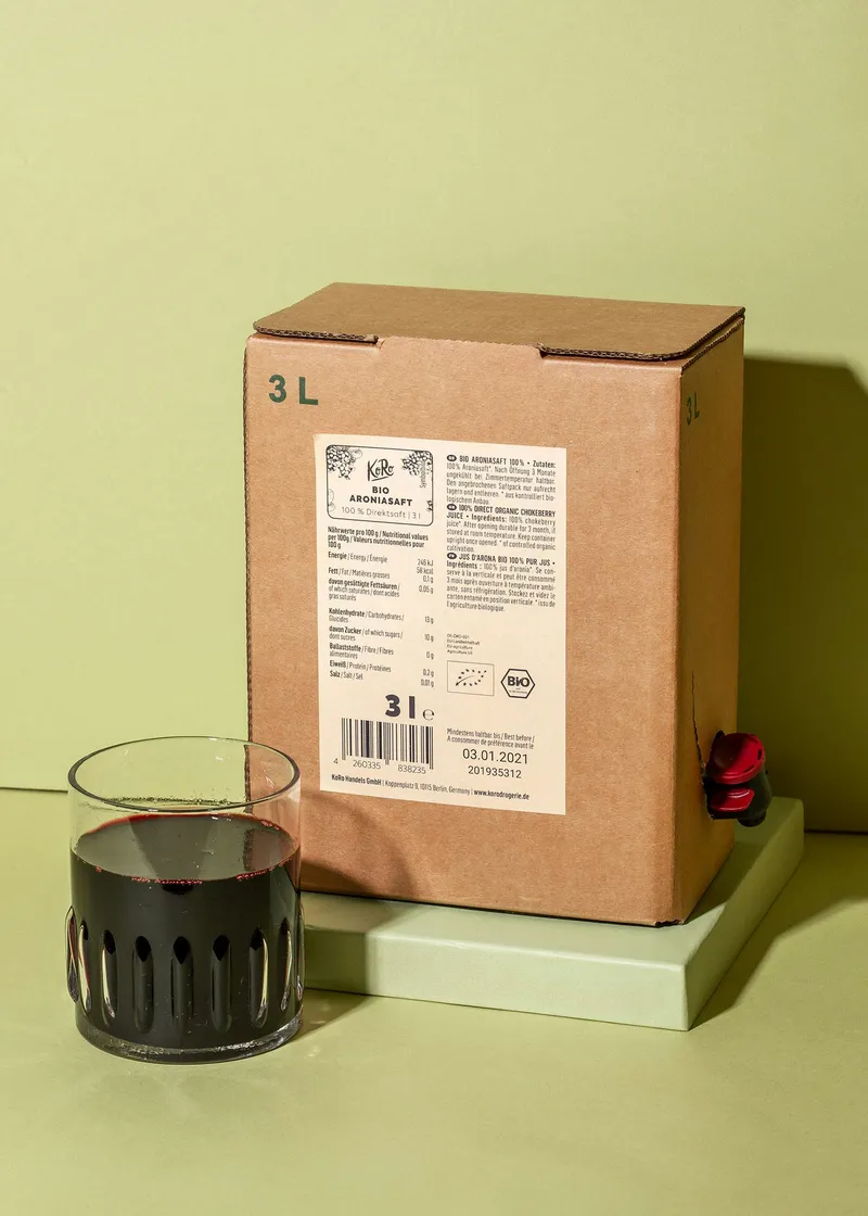 KoRo Bio Aronia Saft Bag-in-Box 3 L – Produktbild 1 von 4