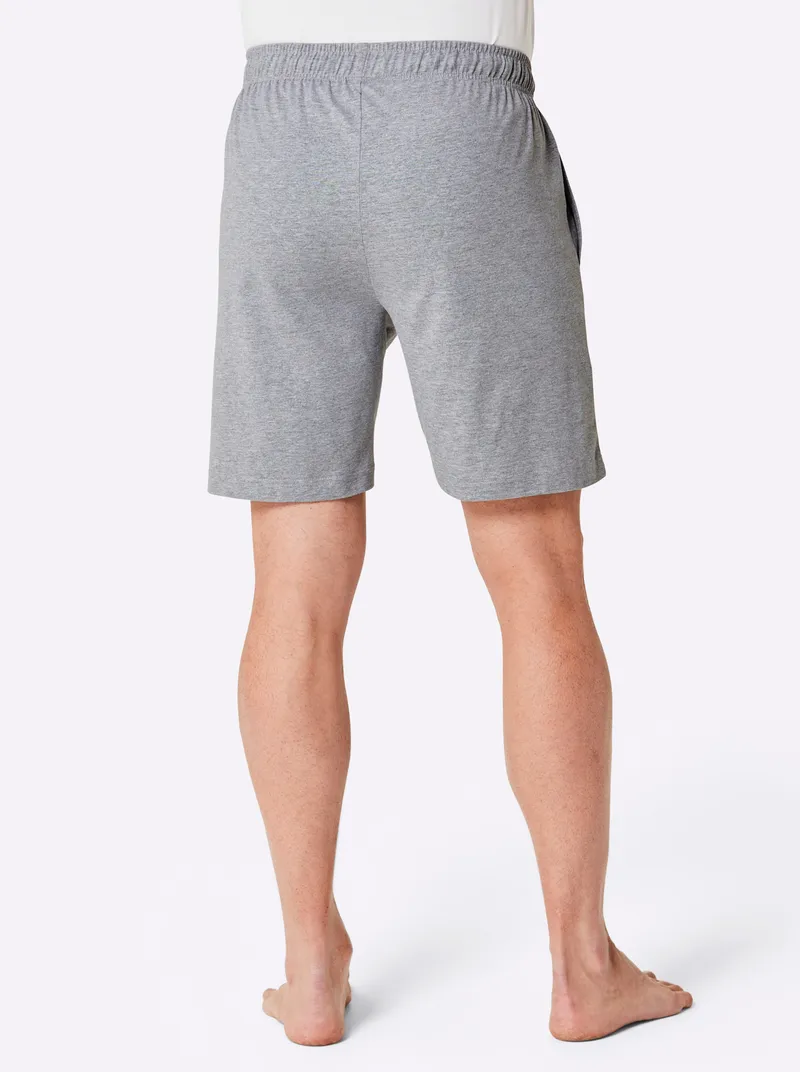 wäschepur men Hose kurz grau-meliert + mittelblau, Grau-meliert + mittelblau, – Produktbild 2 von 2
