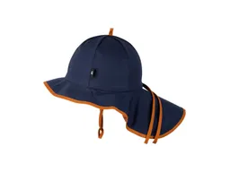 Pure pure by Bauer PURE PURE by Bauer Baby und Kinder Sonnenschutz Mütze mit Bindebändern UV 50 indigo karamell Gr. 45 – Produktbild 1 von 1
