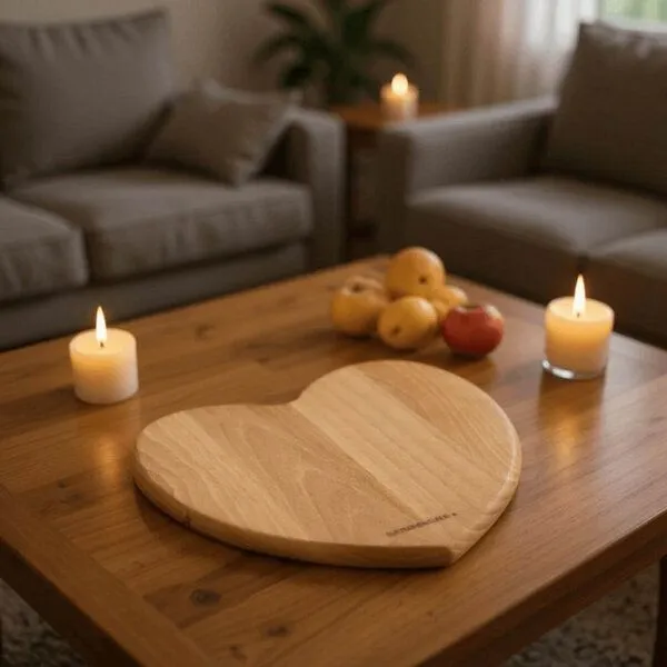 NATUREHOME NATUREHOME Schneidebrett Herz Buche 22,5x24x1,5cm – Produktbild 2 von 4