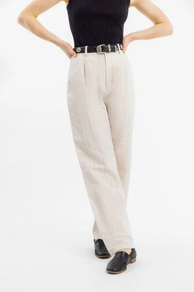 Rotholz Rotholz High Waist Hose Leinen - Creme – Produktbild 4 von 4