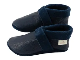HANS NATUR Baby und Kinder Hausschuhe Krabbelschuhe Ecopell Leder blau Gr. 30/31 – Produktbild 1 von 1