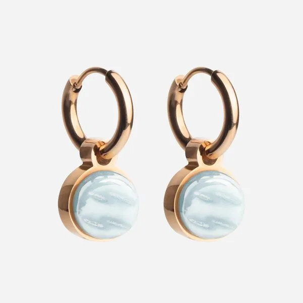 ALEXASCHA ALEXASCHA Roségold Creolen mit Anhänger | Mix & Match, Himmelblau, – Produktbild 1 von 4