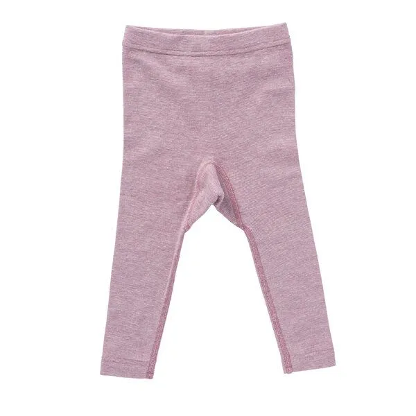 People Wear Organic People Wear Organic Baumwolle-Wolle-Seide Legging, uni meliert, Rosa, – Produktbild 1 von 3