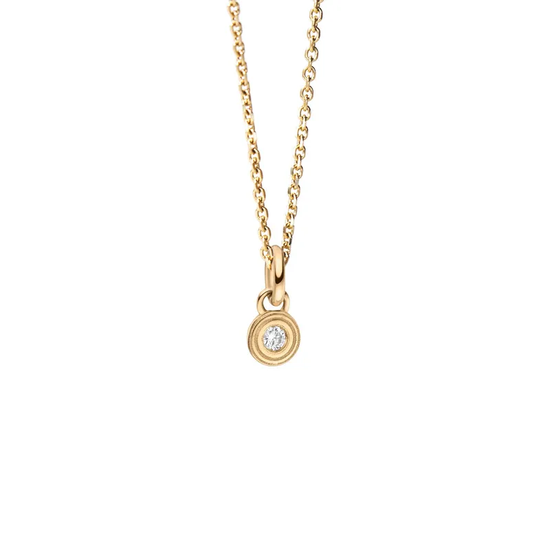 Maren Jewellery Drops of Memories Anhänger an Kette - 18K Gelbgold & Labordiamant – Produktbild 1 von 1