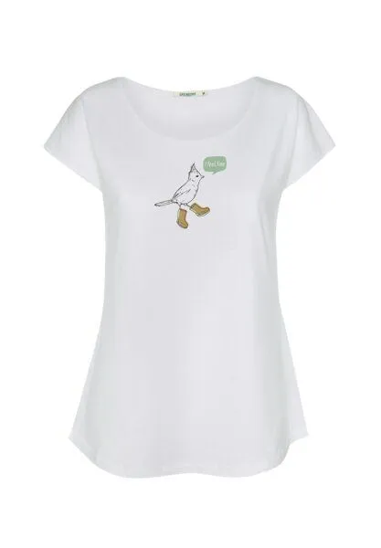 GreenBomb GREENBOMB Animal Bird Fine Cool - Sportliches T-Shirt aus Bio-Baumwolle / hochwertiger Print / GOTS / Fair & Vegan, Weiß (weiß), – Produktbild 4 von 4