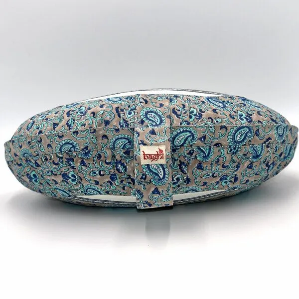 BAGHI BAGHI Meditationskissen Halbmond Jaipur, Taupe-blau, – Produktbild 2 von 3