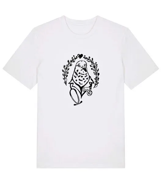 päfjes päfjes Taube Dr. Gurr Gurr - Fair Wear Unisex Bio Vegan T-Shirt, Weiß, – Produktbild 3 von 4