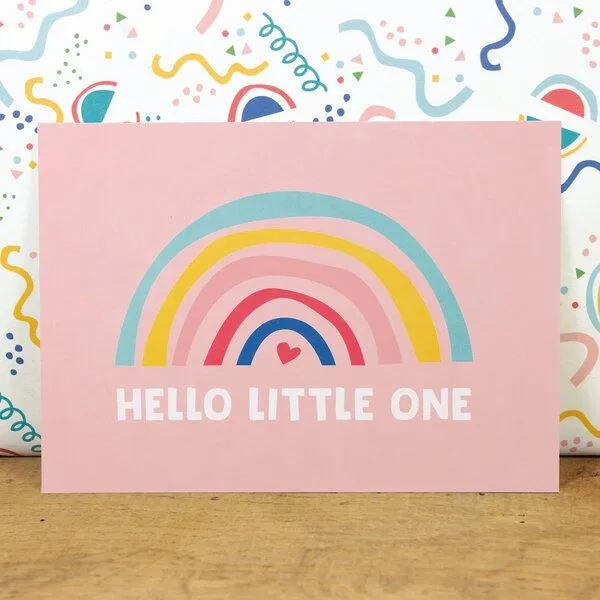 Bow & Hummingbird Bow & Hummingbird Postkarte "Hello little one" (rosa) aus Recyclingpapier – Produktbild 1 von 3