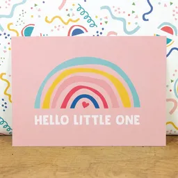 Bow & Hummingbird Bow & Hummingbird Postkarte "Hello little one" (rosa) aus Recyclingpapier – Produktbild 1 von 1