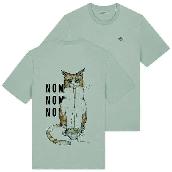 LIGARTI T-Shirt – Ramenkatze – LIGARTI Tiermanufaktur, Mintgrün, – Produktbild 1 von 4