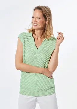 Goldner Stricktop mit V-Ausschnitt - salbei - Gr. 54 von Goldner Fashion – Produktbild 1 von 1