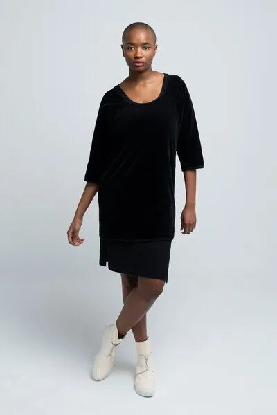 SHIPSHEIP SHIPSHEIP HELEN - Damen Kleid in Samt-Optik aus Bio-Baumwolle, Schwarz, – Produktbild 1 von 4