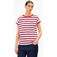 ARMEDANGELS ARMEDANGELS IDAARA STRIPES Damen T-Shirt aus Bio-Baumwolle, Light oatmilk-mars red-dynamo blue, – Produktbild 1 von 1