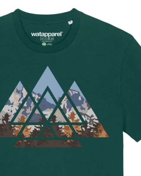 watapparel watapparel T-Shirt Unisex Geometric Landscape, Glazed green, – Produktbild 3 von 4