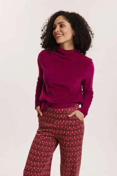 Tranquillo Tranquillo Sweatshirt Selinaa aus Biobaumwolle, Raspberry, – Produktbild 6 von 6