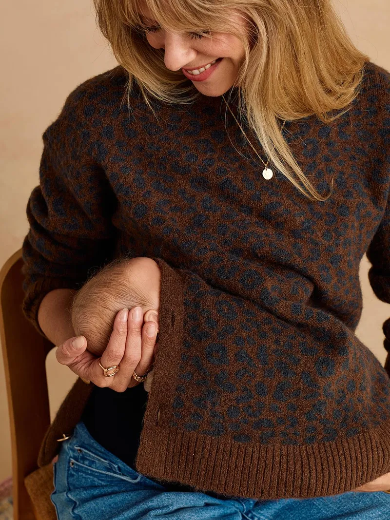 Envie De Fraise Pullover mit Stillöffnung für Schwangerschaft & Stillzeit ENVIE DE FRAISE schokolade leo, Schokolade leo, – Produktbild 2 von 4