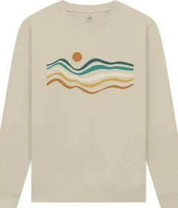 Spreecult Spreecult Retro Sunset - Unisex Sweatshirt - Bio und Fair - Natur Nacht Berge Wasser – Produktbild 1 von 1
