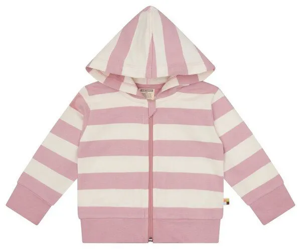 loud + proud loud + proud Babys & Kinder Sweatjacke mit Blockstreifen, GOTS-zertifiziert, Aster(rosa), – Produktbild 1 von 3