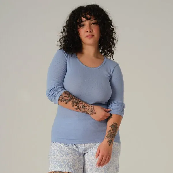 comazo|earth comazo|earth Shirt aus Biobaumwolle-Ajour | GOTS zertifiziert, Lightblue, – Produktbild 1 von 4