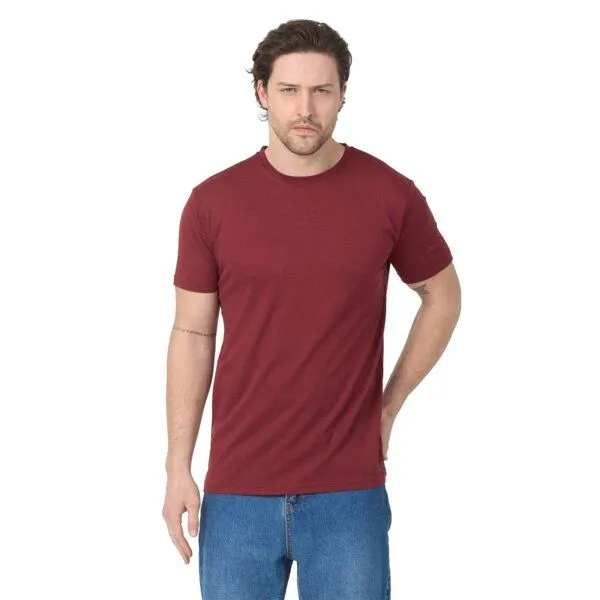 Woolona Woolona Merino Piqué T-Shirt - Relax - Herren - 100% Merinowolle, Bordeaux rot, – Produktbild 1 von 3