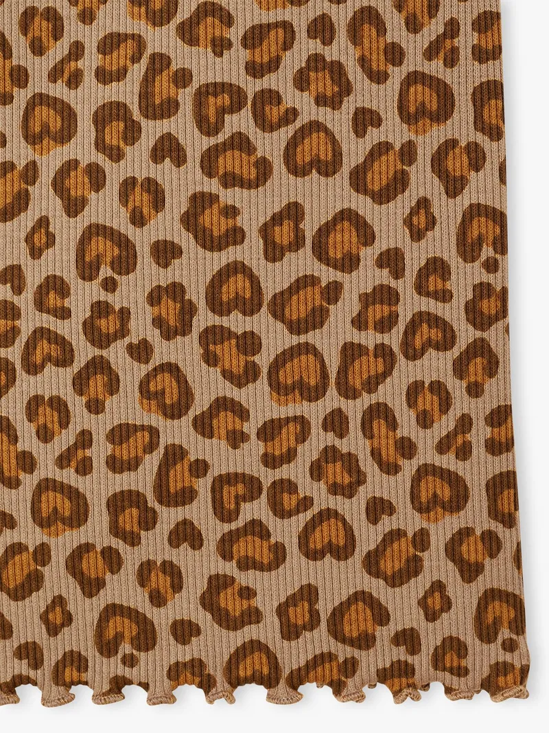 Vertbaudet Hose aus Rippjersey Mädchen, Karamell leo, – Produktbild 3 von 3