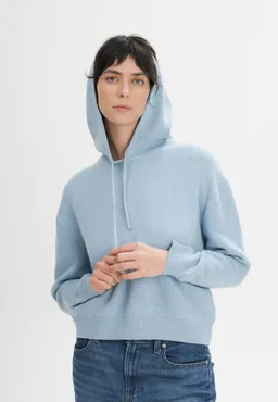 MELA MELA Damen vegan Strick Hoodie Janisha Salty Blue Melange – Produktbild 1 von 1