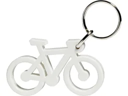 Schlüsselanhänger "Fahrrad" inkl. 1-farbigem Aufdruck, weiß Vollton – Produktbild 1 von 1