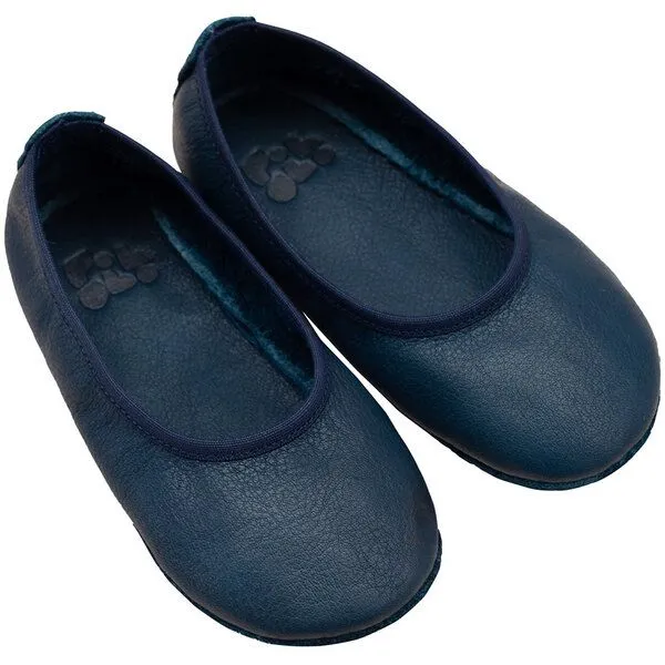 Pololo Pololo Barfuß-Ballerina aus pflanzlich gegerbtem Leder mit Gummisohle, Größen 20-34, Blau, – Produktbild 1 von 7