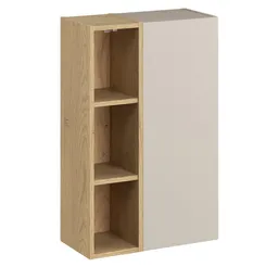 Lomadox Hängeschrank DURANGO-56 50 cm breit in Eiche und kaschmit, 1 Tür, 3 Fächer – Produktbild 1 von 1