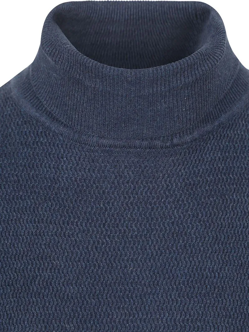 Suitable Suitable Rollkragenpullover Structure Melange Marine - Größe M, Dunkelblau, – Produktbild 4 von 5