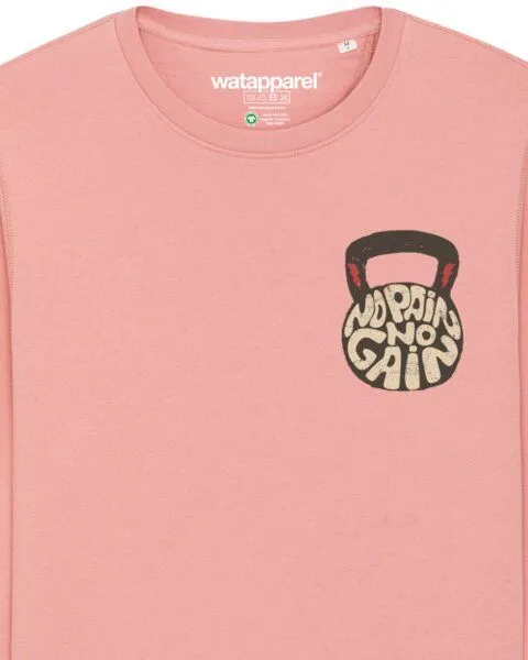 watapparel watapparel Sweatshirt Unisex No Pain, no Gain 01, Canyon pink, – Produktbild 3 von 4