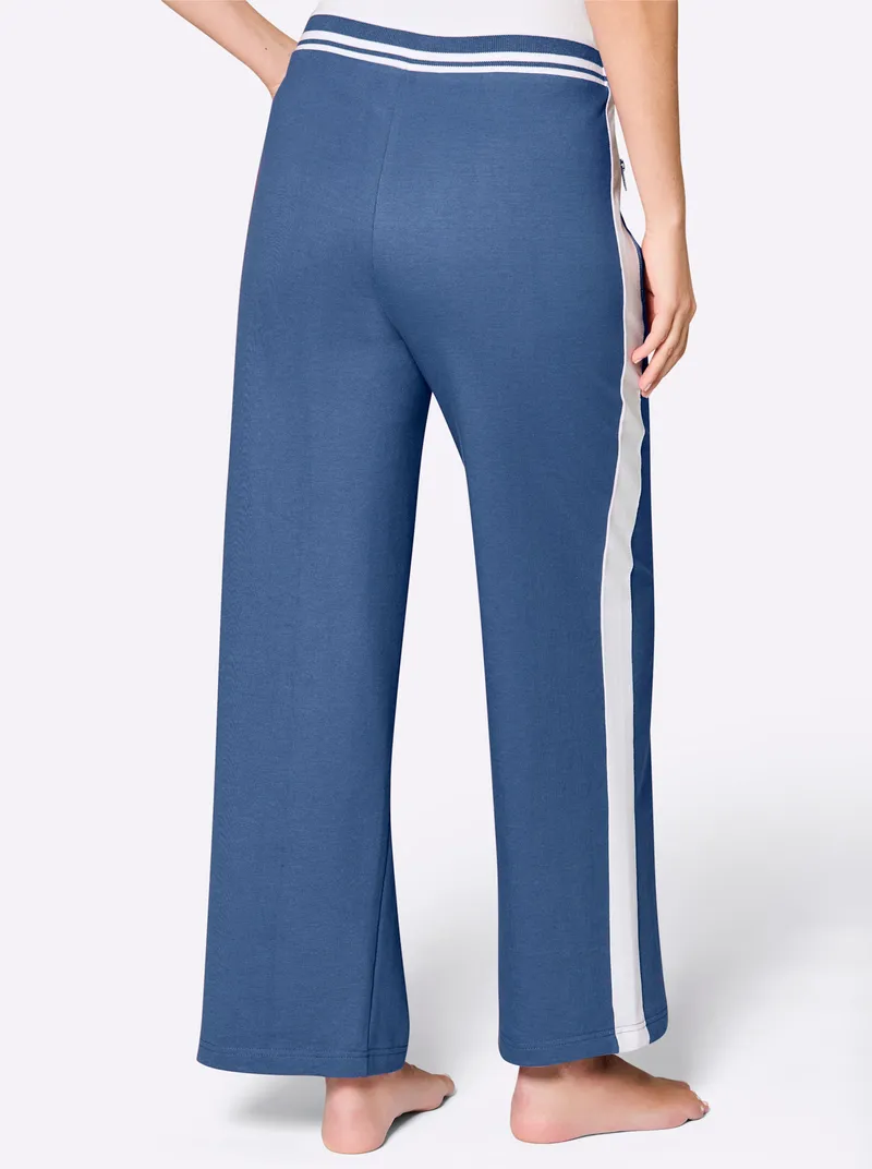 feel good Dehnbund-Hose, Mittelblau-weiß, – Produktbild 2 von 2