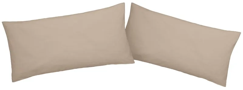 OTTO home Kissenbezüge Luisa, Renforcé, 2er-Set, 100% Baumwolle, atmungsaktiv, (2 Stück), 100% Baumwolle, mit Reißverschluss, atmungsaktiv, uni, Mocca, – Produktbild 4 von 4